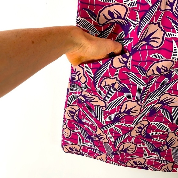 Club Monaco Floral Mini Dress Sleeveless Knit Crochet Collar Silk Pink 00 - Picture 4 of 13